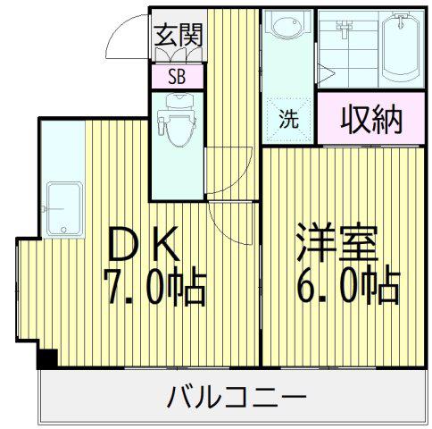 GARDEN MATSUI(1DK/2階)の間取り写真