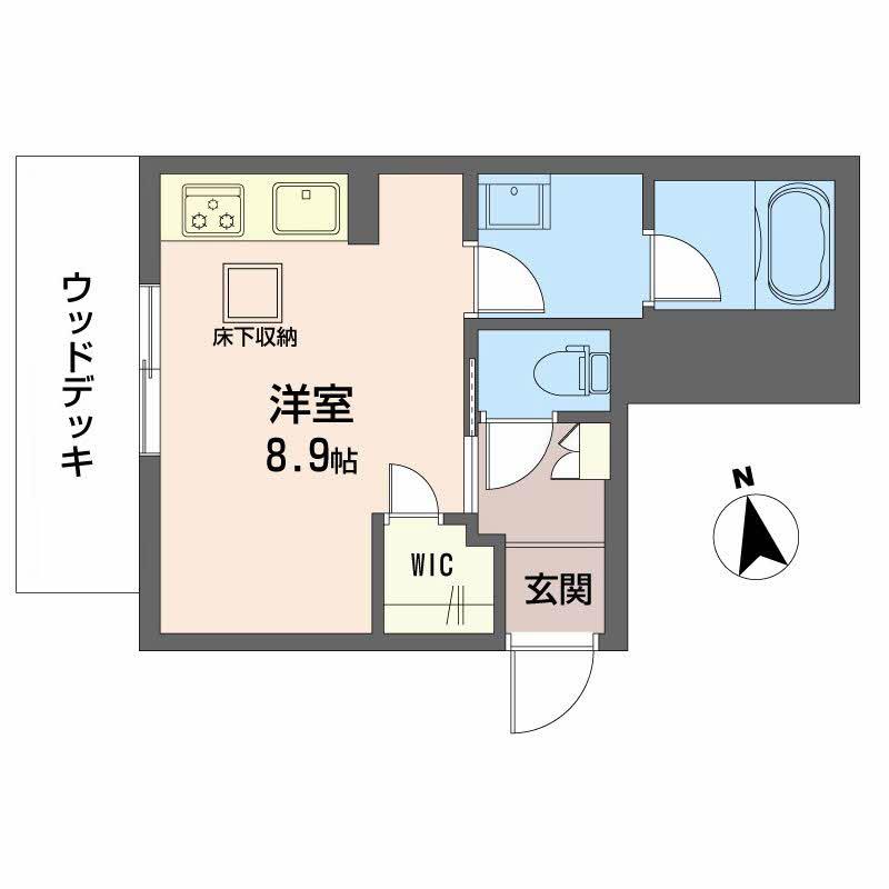 KIコーポレーション玉姓町(ワンルーム/1階)の間取り写真