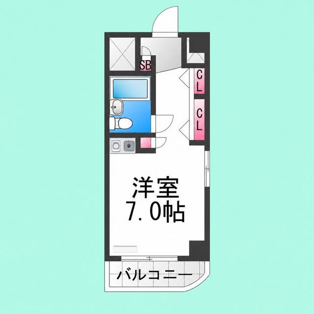 メゾンエルム(ワンルーム/13階)の間取り写真