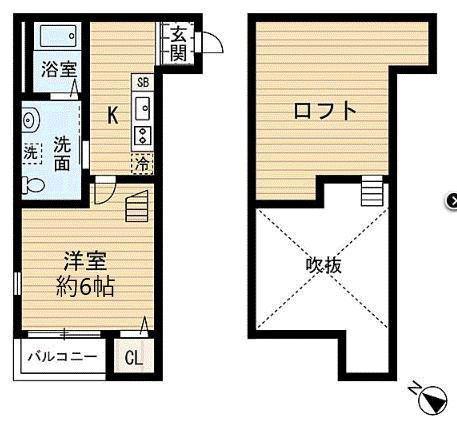 BELLE AVENUE 高宮(1K/1階)の間取り写真