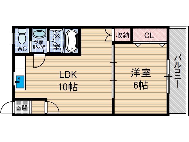 エルソフィア正雀Ⅰ(1LDK/3階)の間取り写真