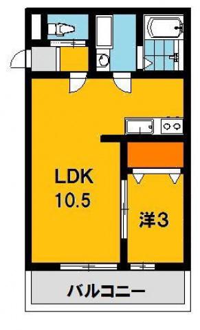 M壱番館(1LDK/2階)の間取り写真