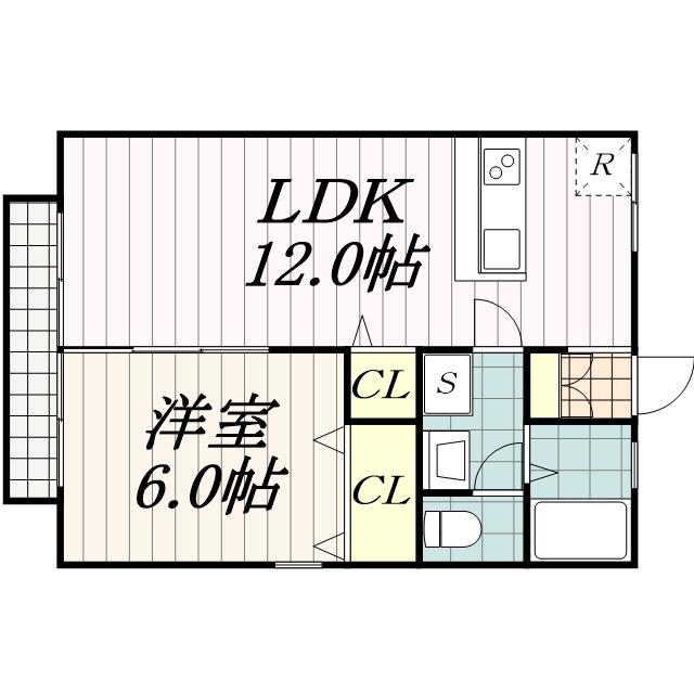 サンライフ旭(1LDK/2階)の間取り写真