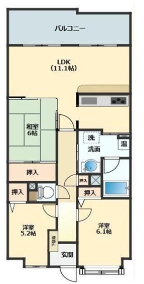 シャルマンコーポ野洲2 小篠原(3LDK/2階)の間取り写真