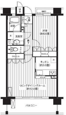パシフィーク品川(1LDK/11階)の間取り写真