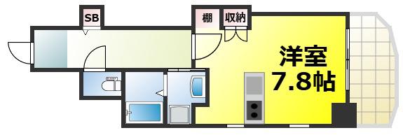 セレーノ新町(ワンルーム/6階)の間取り写真