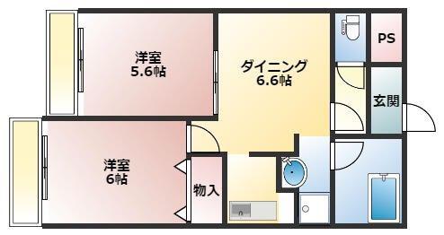 マルメゾン(2DK/5階)の間取り写真