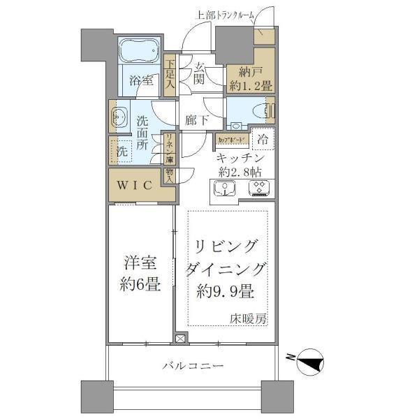 BRILLIA TOWERS目黒ノースレジデンス(1LDK/34階)の間取り写真