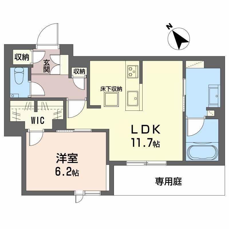ラ ピエノ(1LDK/1階)の間取り写真