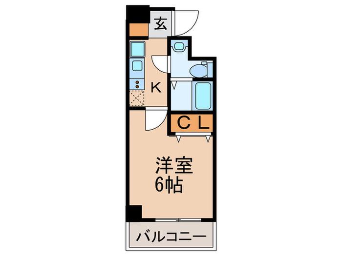 ブリリアントコート西田辺(1K/5階)の間取り写真
