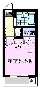 レオパレスリリー(1K/2階)の間取り写真