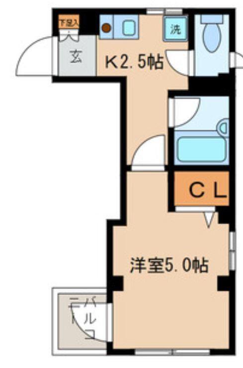 サンブリッジIII(1K/2階)の間取り写真