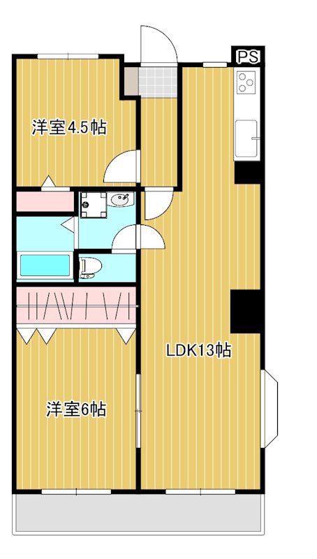 メゾンデューク(2LDK/1階)の間取り写真