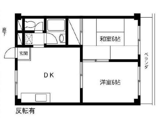 パルメゾン(2DK/3階)の間取り写真