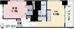 アーバンステージ豊田(1DK/5階)の間取り写真