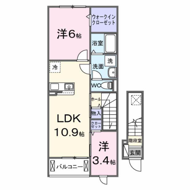 グレイスサイトG(2LDK/2階)の間取り写真