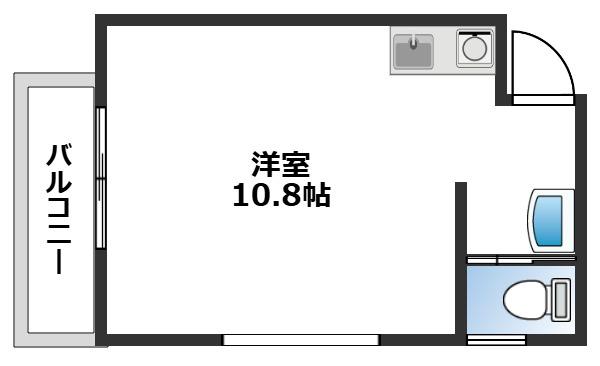 ソレイユ中原(ワンルーム/2階)の間取り写真