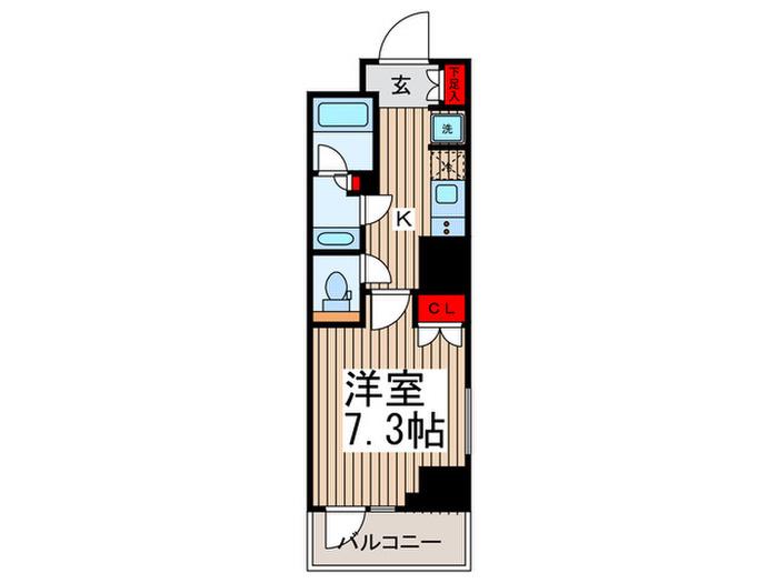 HF両国レジデンス(1K/6階)の間取り写真