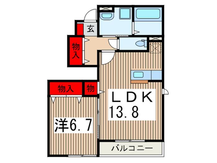 ソレイユ狭山ヶ丘(1LDK/1階)の間取り写真
