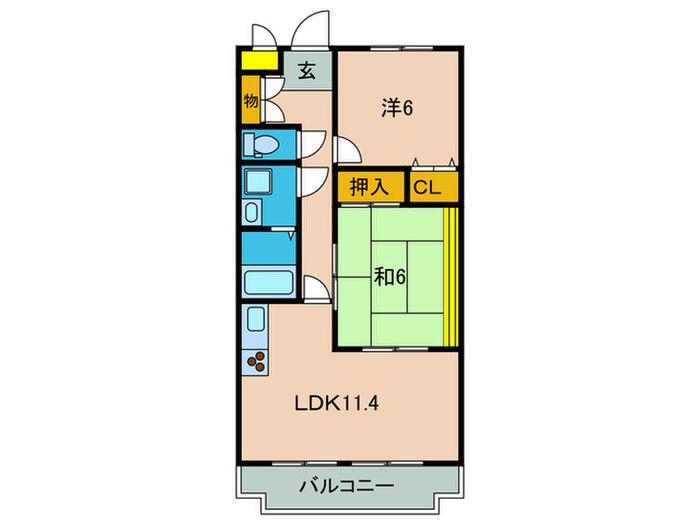 セントヒル(2LDK/2階)の間取り写真