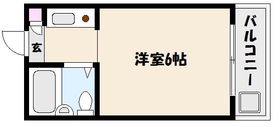 共栄ハイツ(ワンルーム/2階)の間取り写真