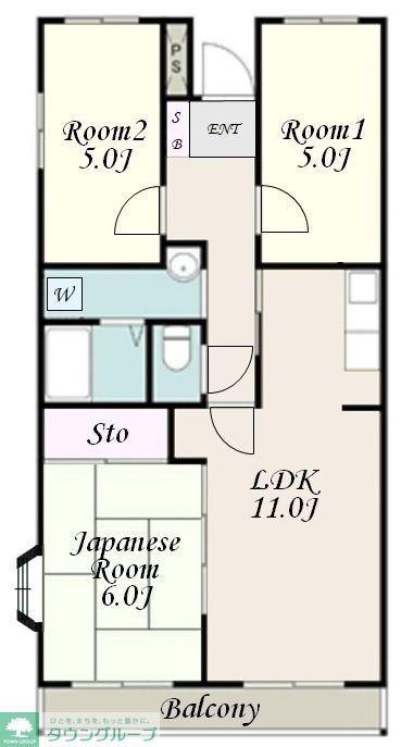 クレールソシア(3LDK/2階)の間取り写真