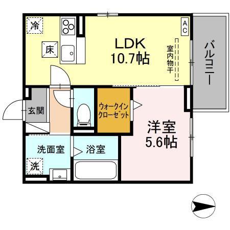 SALUD PRIMERO穂積(1LDK/1階)の間取り写真