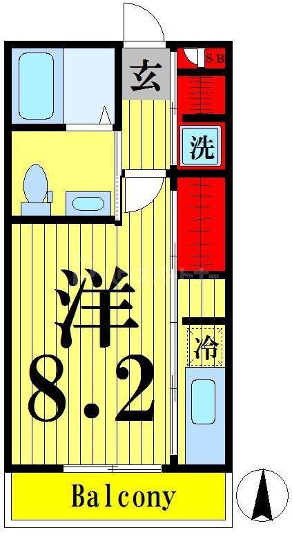 セントグレース(1K/3階)の間取り写真