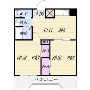 CASA NOAH名東(2DK/2階)の間取り写真