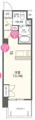 CLUB ORIENT NO.72 HARBOR イースト TOWER(ワンルーム/7階)の間取り写真
