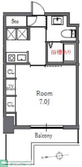 TOTSU RESIDENCE SHIBA(1K/2階)の間取り写真