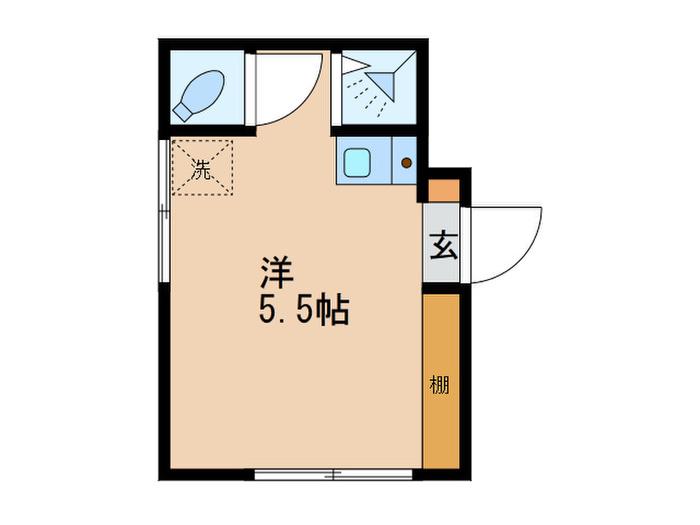 南品川ハイム(ワンルーム/1階)の間取り写真