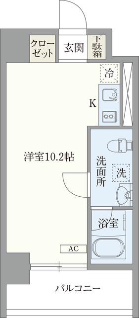 オープンブルーム東新宿(ワンルーム/3階)の間取り写真