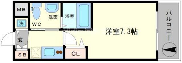 ステージグランデ堺筋本町(1K/4階)の間取り写真