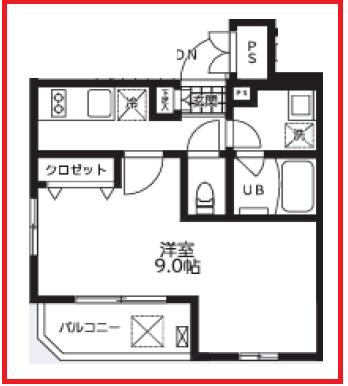ビアンフェ入谷(1K/5階)の間取り写真