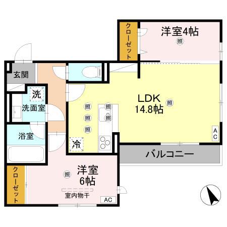 D-RESIDENCE川口3丁目W(2LDK/3階)の間取り写真