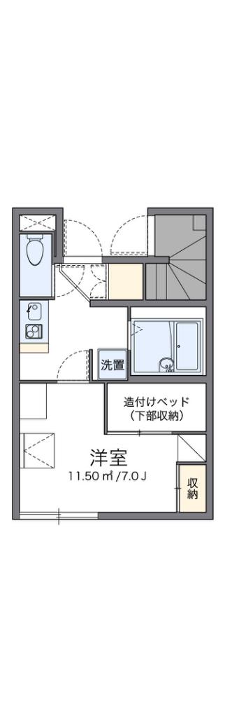 レオパレスサニースペランツィア(1K/1階)の間取り写真