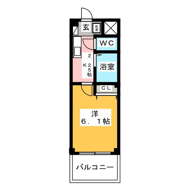 クレア北浦和(1K/2階)の間取り写真