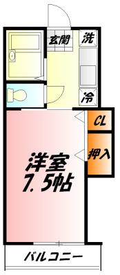 アルシオーネ(1K/2階)の間取り写真