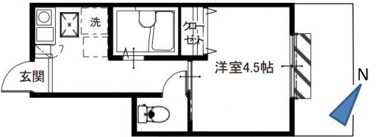 MELDIA与野本町(1K/1階)の間取り写真