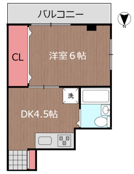 メゾン陣屋(1DK/1階)の間取り写真