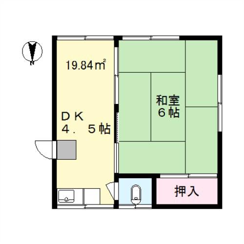 道善荘(1DK/3階)の間取り写真