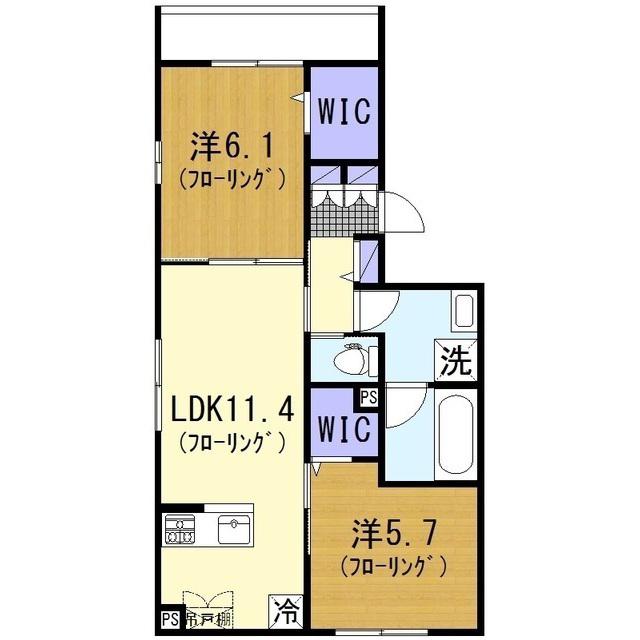アコルデ鶴間(2LDK/3階)の間取り写真