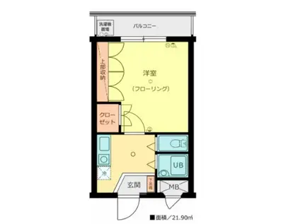 ロイヤルコート六本松(ワンルーム/2階)の間取り写真