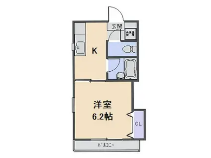 パークヒルズ(1K/2階)の間取り写真