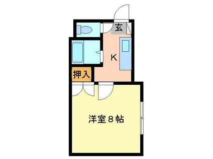 381コーポラス(1K/2階)の間取り写真