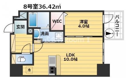 LA DOUCEUR谷町旧ミラージュパレス谷町ブライト(1LDK/4階)の間取り写真