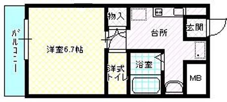 ウェイク文京台313号(1K/3階)の間取り写真