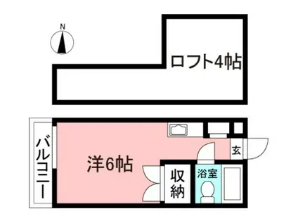 パークアベニューデュエットユキ(ワンルーム/1階)の間取り写真