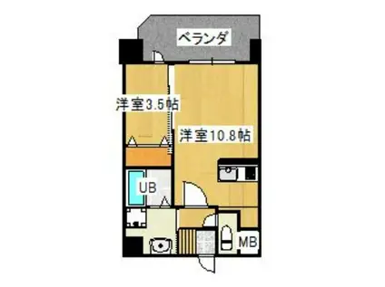 第48川崎ビル(1LDK/3階)の間取り写真